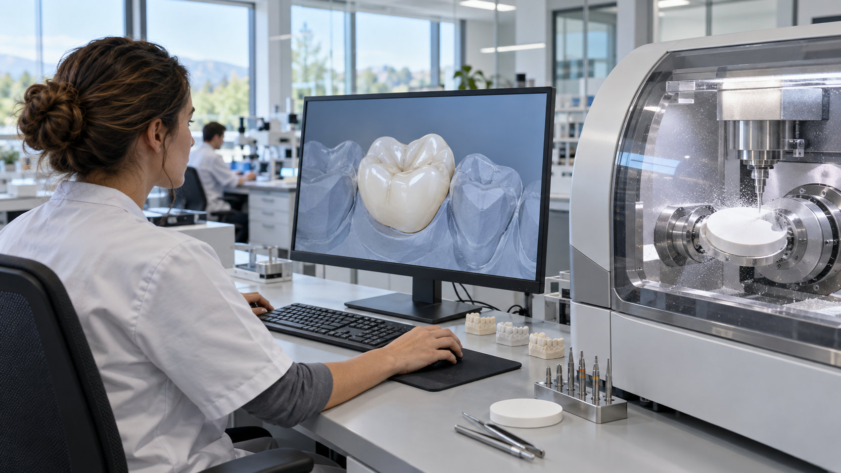 בתוך מעבדת שיניים דיגיטלית: תהליך CAD/CAM מלא